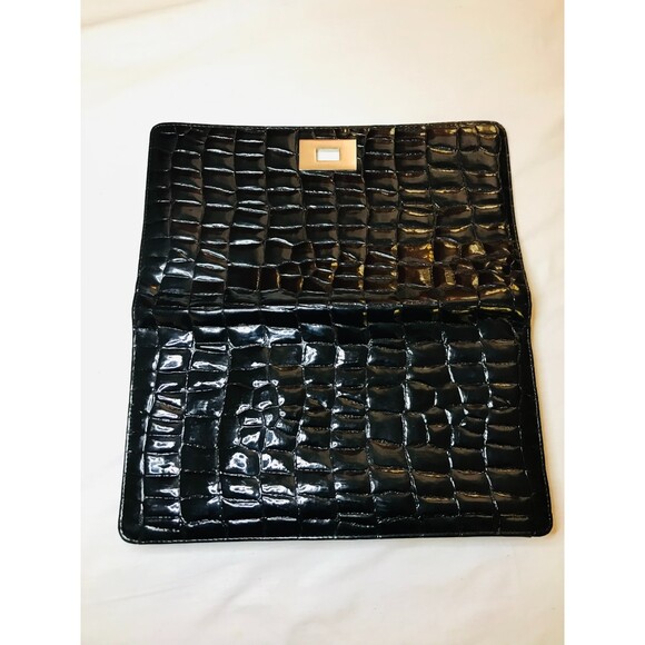 Murval Faux Crocodile Black Clutch Purse - Picture 2 of 3